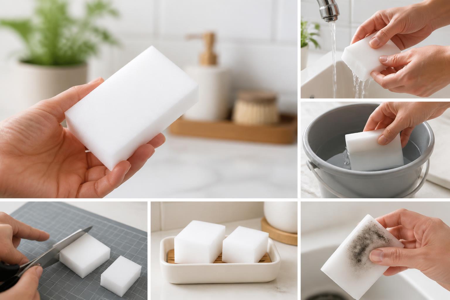 Illustration for: Expert tips to make any melamine sponge last longer