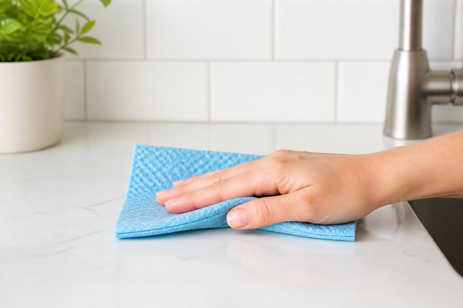 Illustration for: How to Use a Swedish Dishcloth for Daily Cleaning