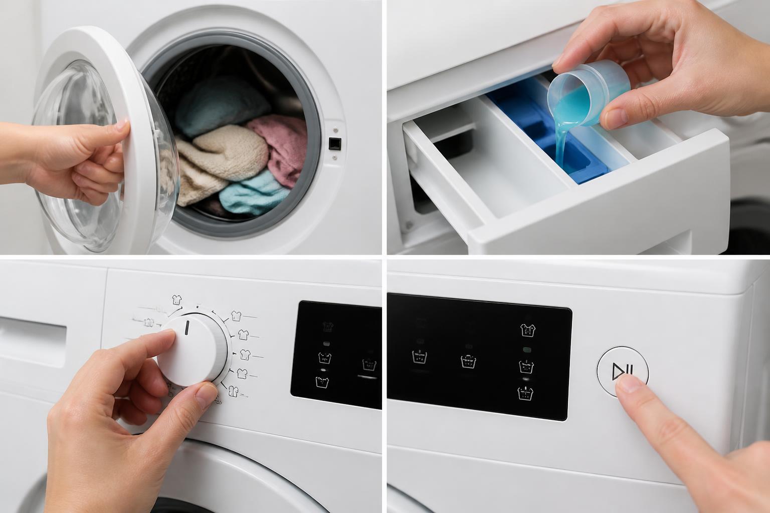 Illustration for: Step-by-Step Machine Washing Process